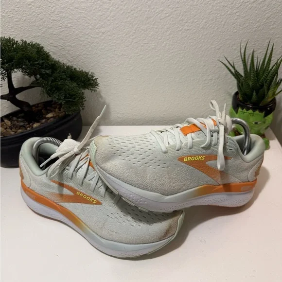 Brooks Women's Athletic Shoes - White and Orange - Picture 1 of 5